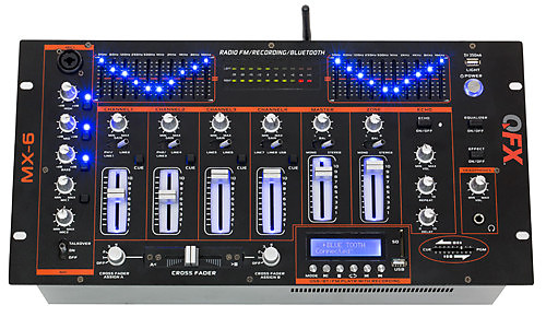 Qfx mx 3 dual bluetooth professional dj mixer with sound effects